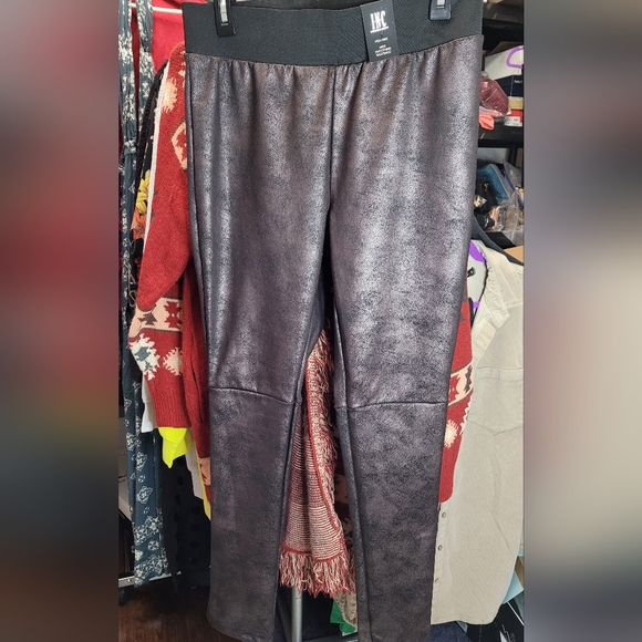 LARGE 3PRS Legging bundle INC Silver Metallic INC Faux suede INC Jersey knit - Picture 13 of 13